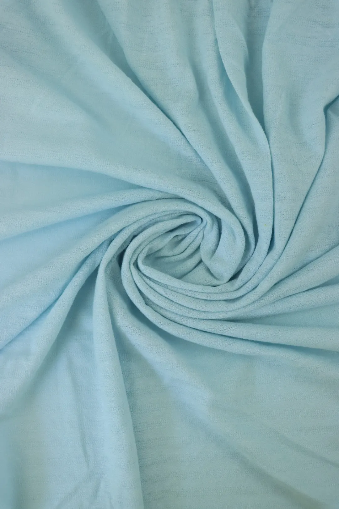 1YD PRECUT; Powder Blue Textured Stripe Organic Cotton & Hemp Jersey