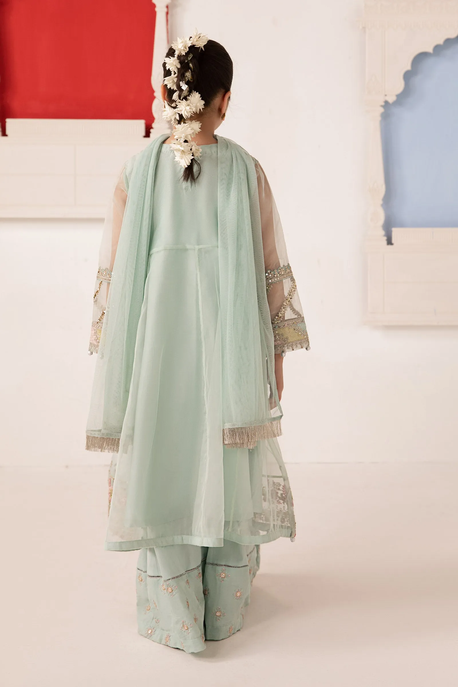 3 Piece Embroidered Organza Suit | MKS-EA24-18