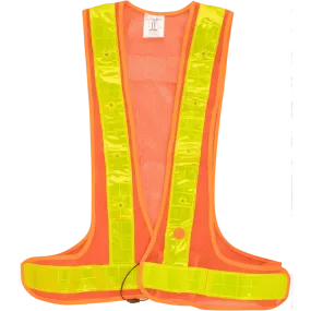 Adjustable reflective orange LED lights vest