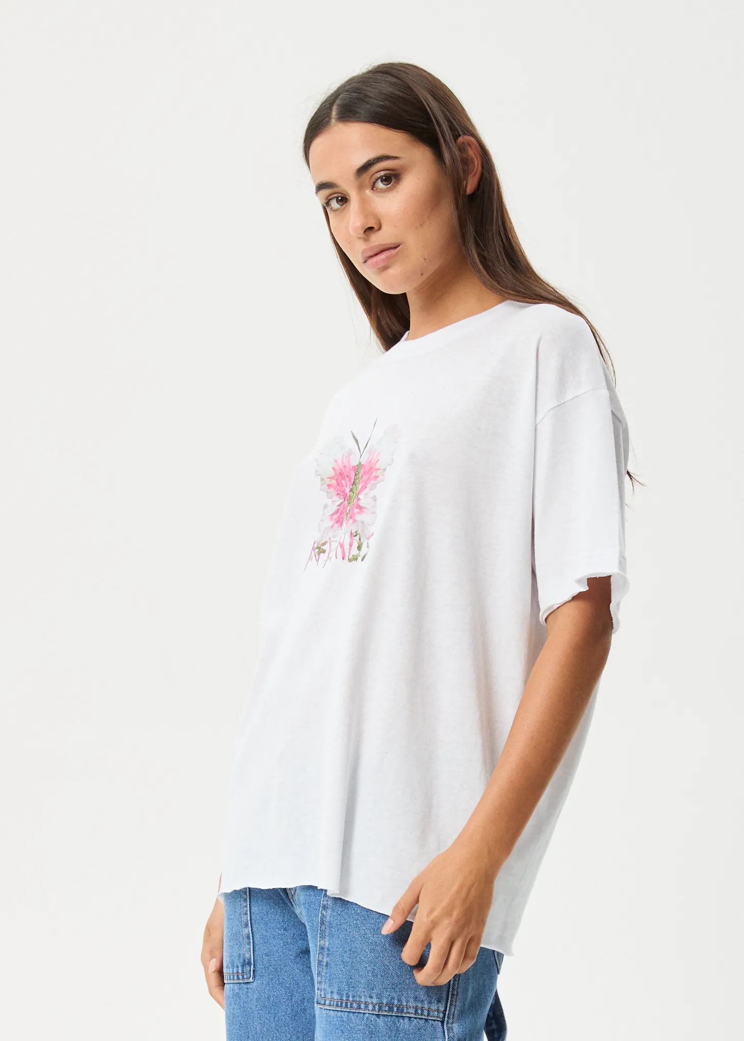 AFENDS Womens Butterfluer - Oversized Tee - White