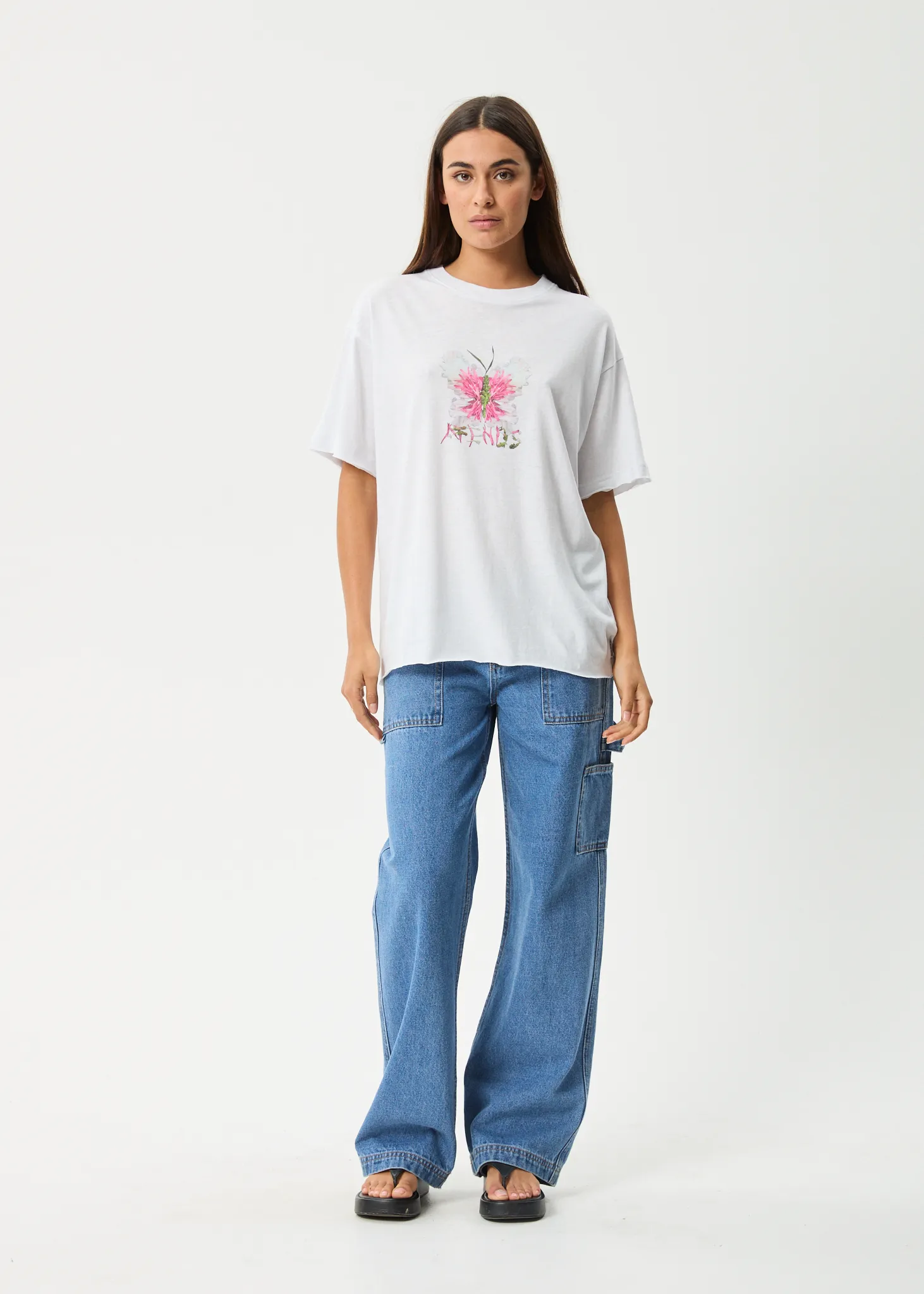 AFENDS Womens Butterfluer - Oversized Tee - White