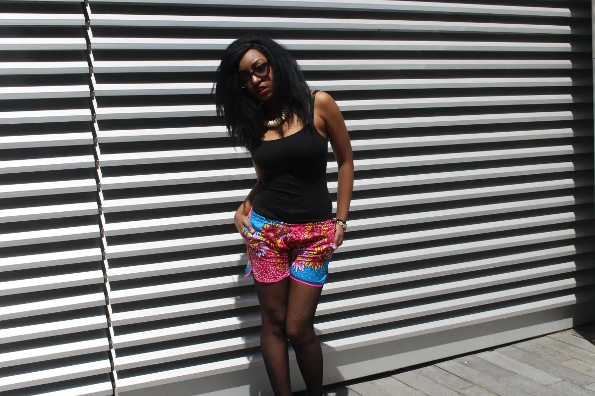 African Print Shorts in Pink Ankara Print - Festival Shorts