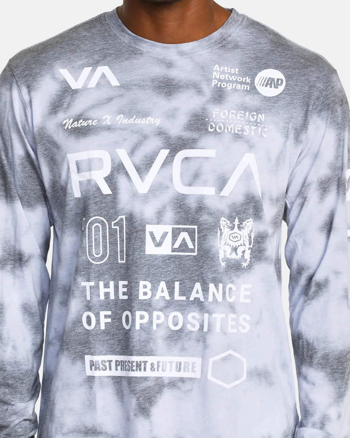 All Brand Long Sleeve Workout Shirt - Black Tie Dye