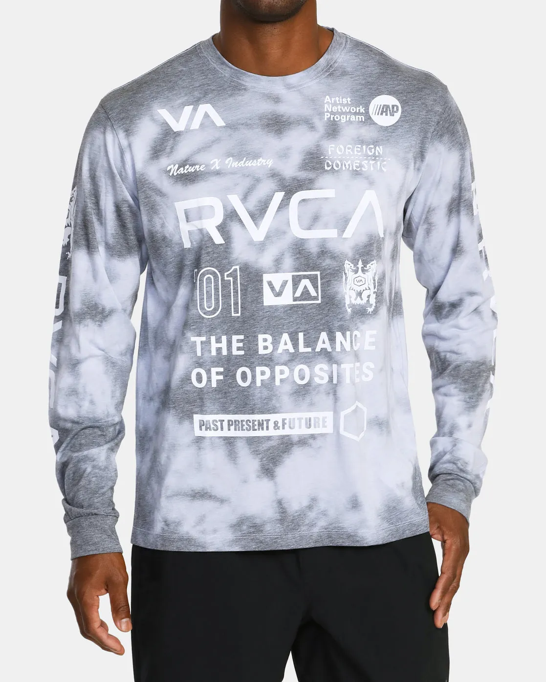 All Brand Long Sleeve Workout Shirt - Black Tie Dye