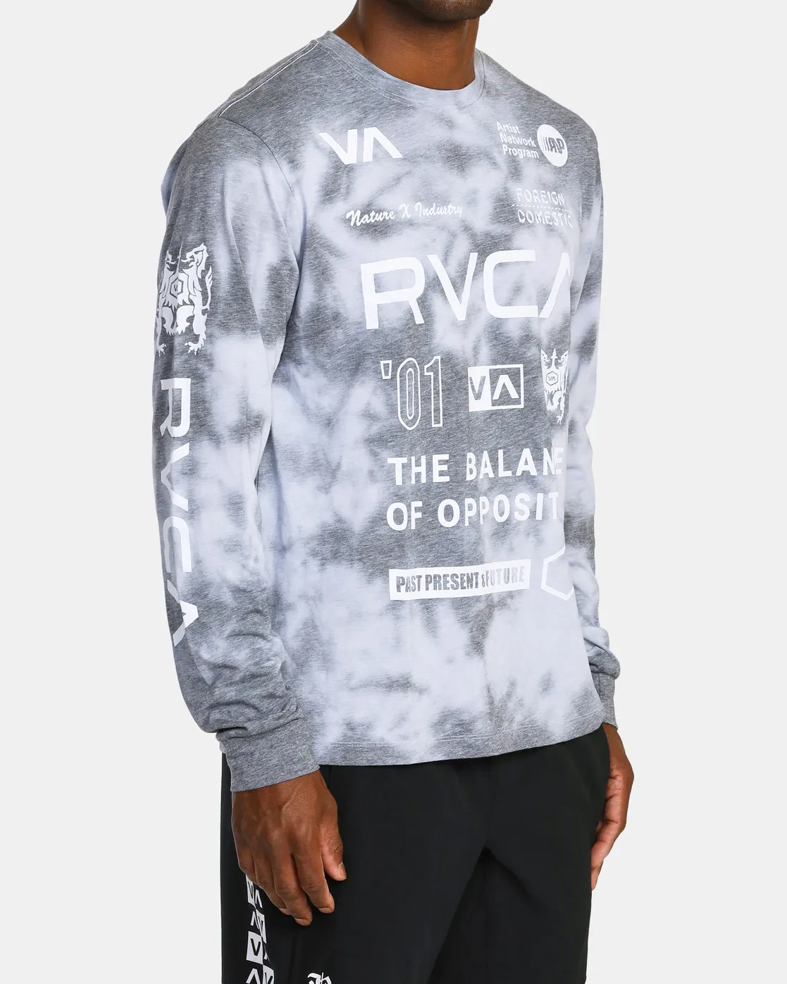 All Brand Long Sleeve Workout Shirt - Black Tie Dye