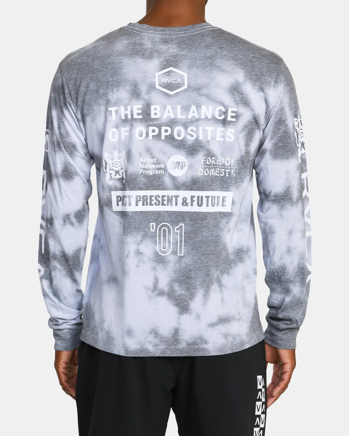 All Brand Long Sleeve Workout Shirt - Black Tie Dye