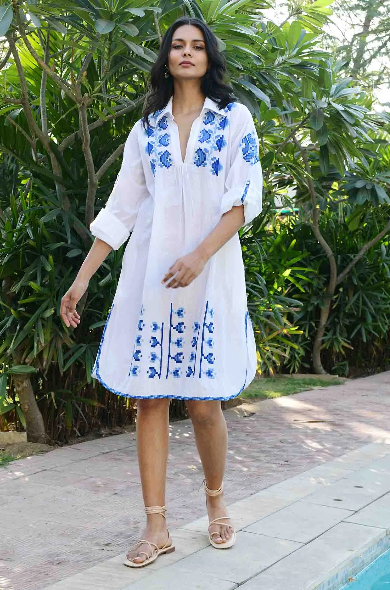 Azure and Indigo - Paros Shirt Dress