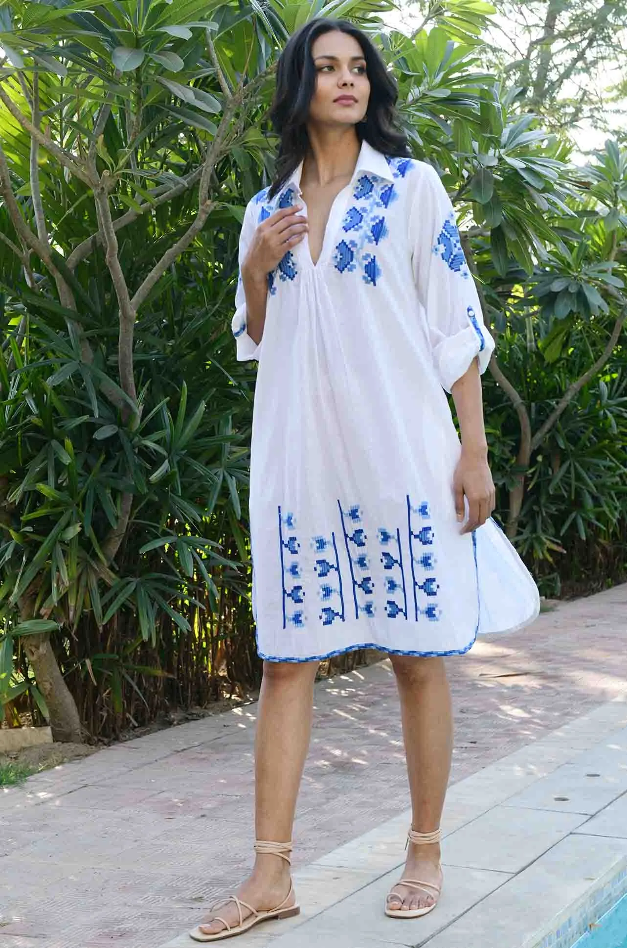 Azure and Indigo - Paros Shirt Dress