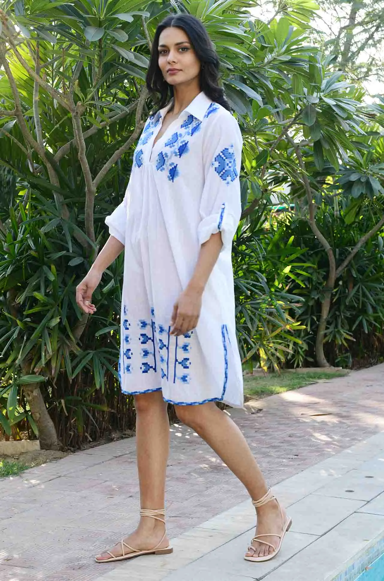 Azure and Indigo - Paros Shirt Dress