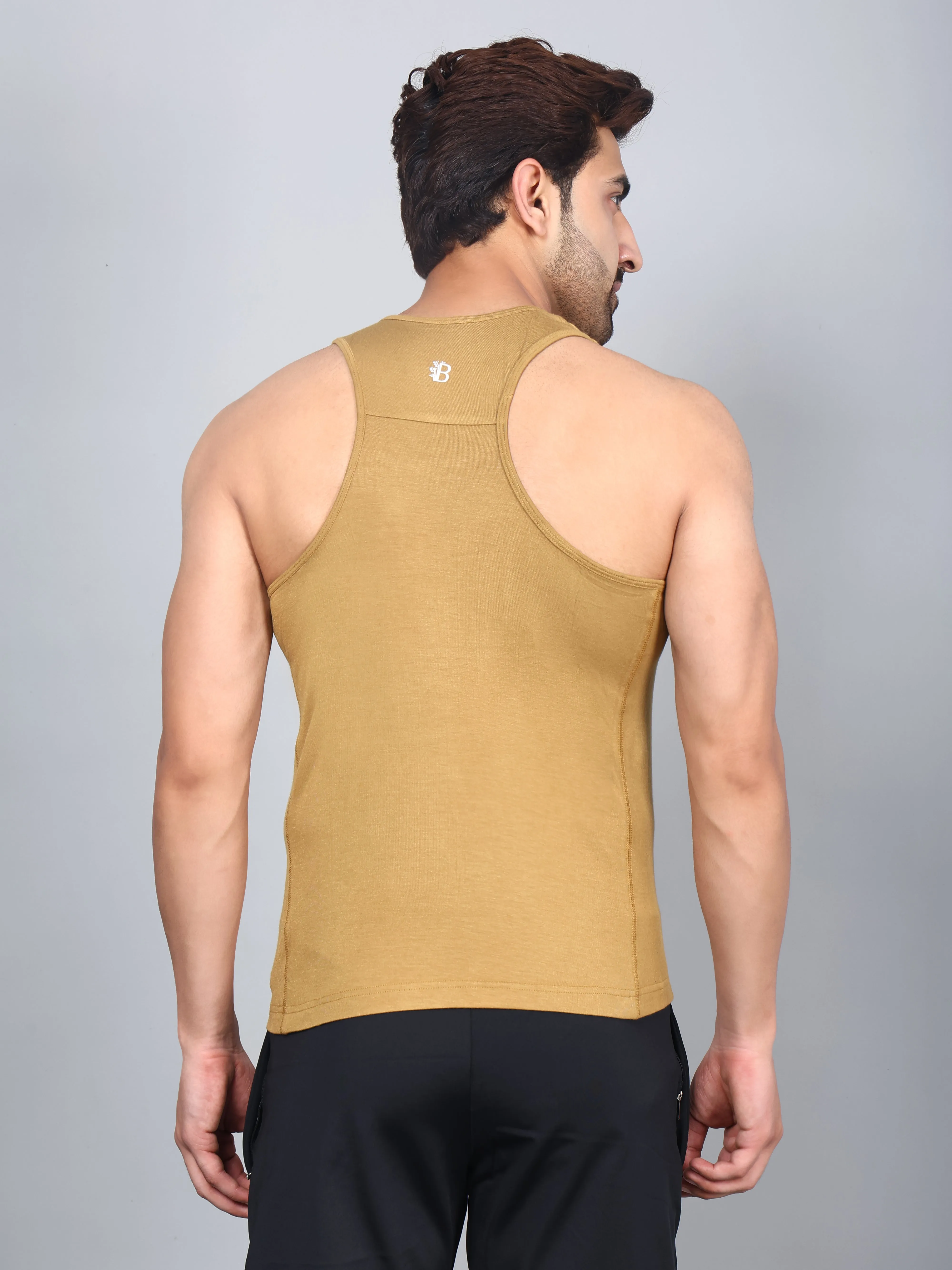 Bamboo Fabric Men's Runner Vest – Lightweight, Breathable, Moisture-Wicking, and Eco-Friendly for Superior Comfort | Olive