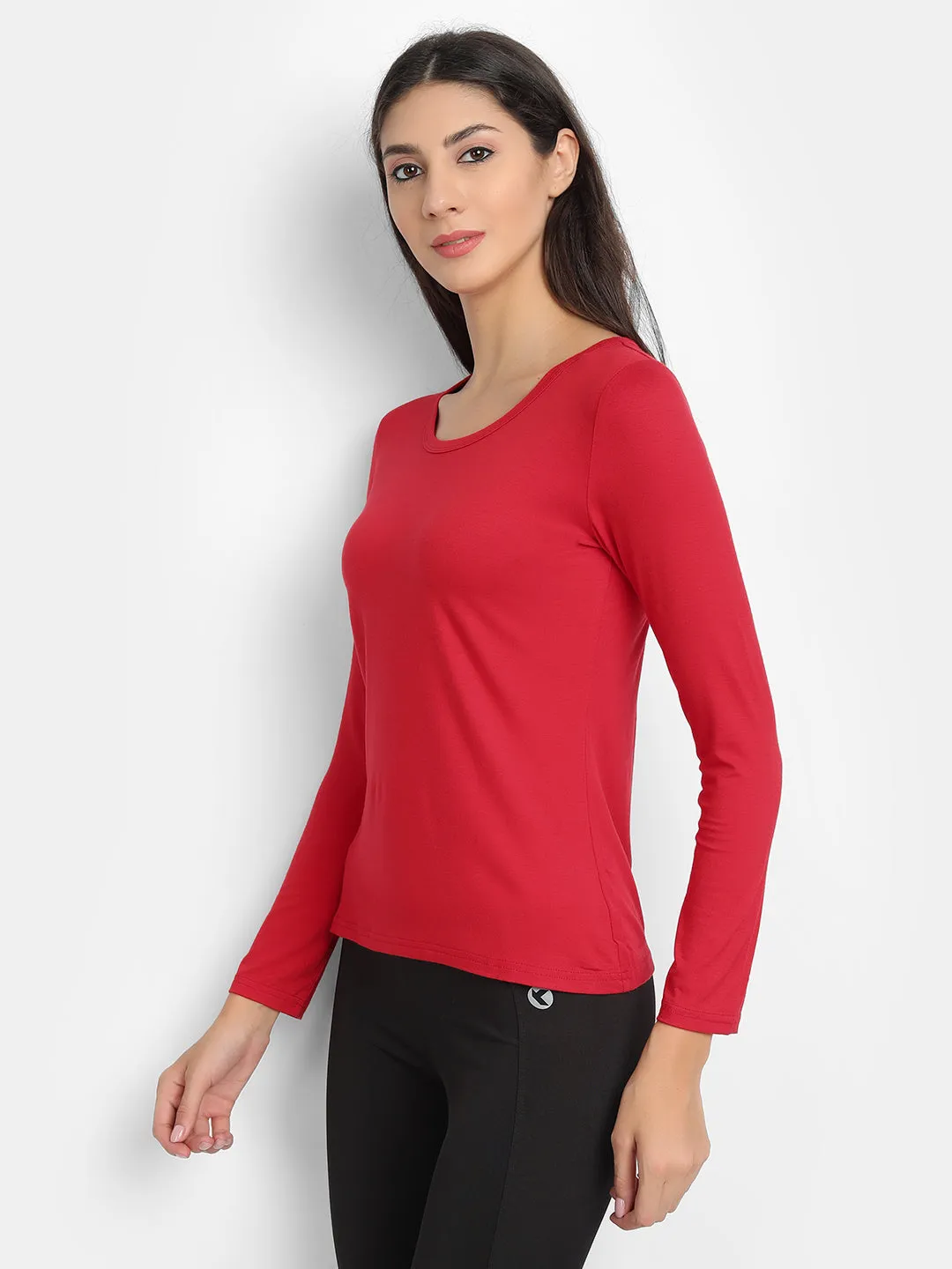 Bamboology Trends Bamboo Fabric Women's Full Sleeves T-Shirt | RED