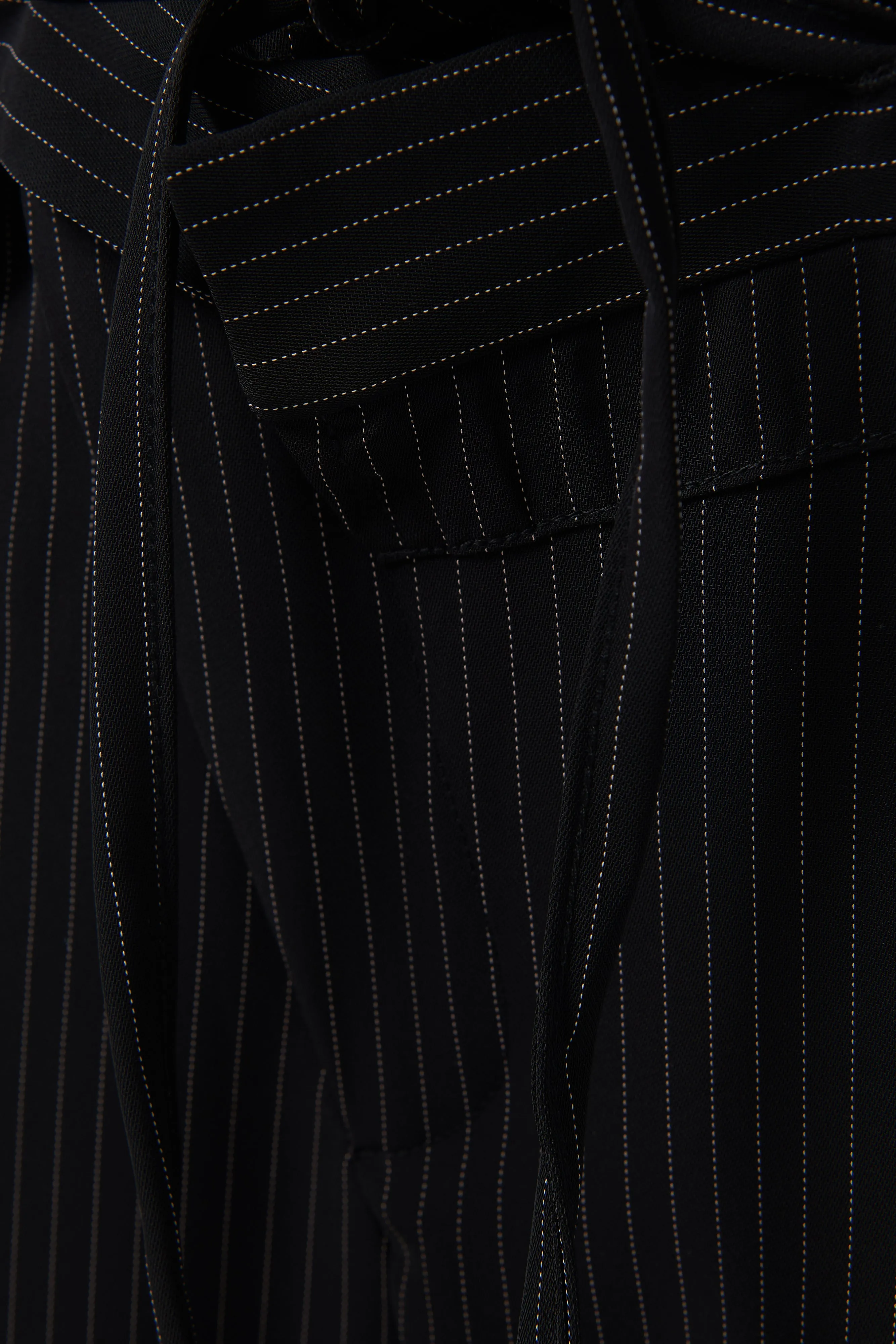 Black Double Fold Suit Trousers