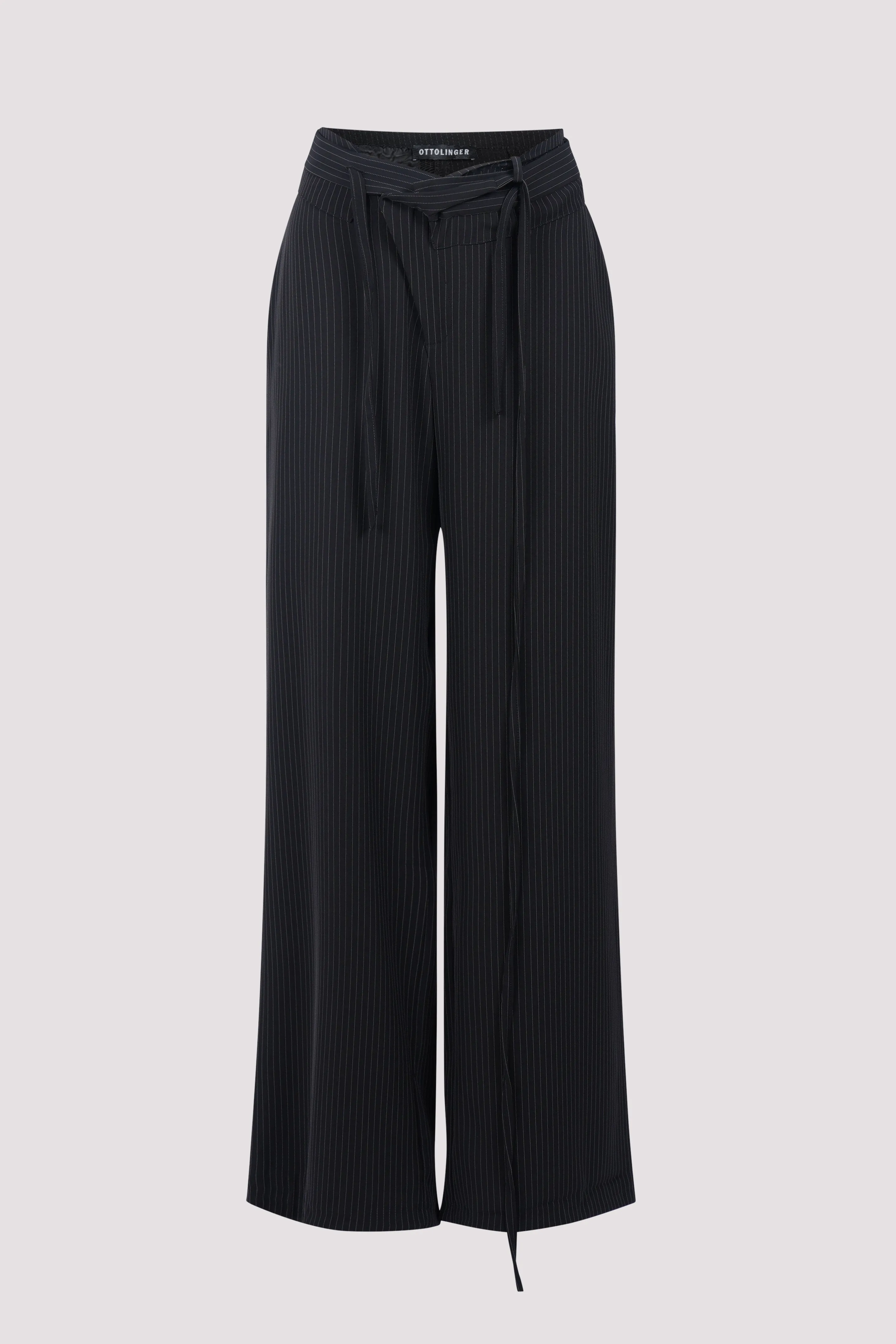 Black Double Fold Suit Trousers