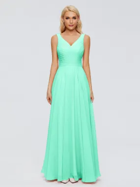 Bridesmaid Dress Turquoise Ryleigh Flowy Chiffon Bridesmaid Dresses With Bow