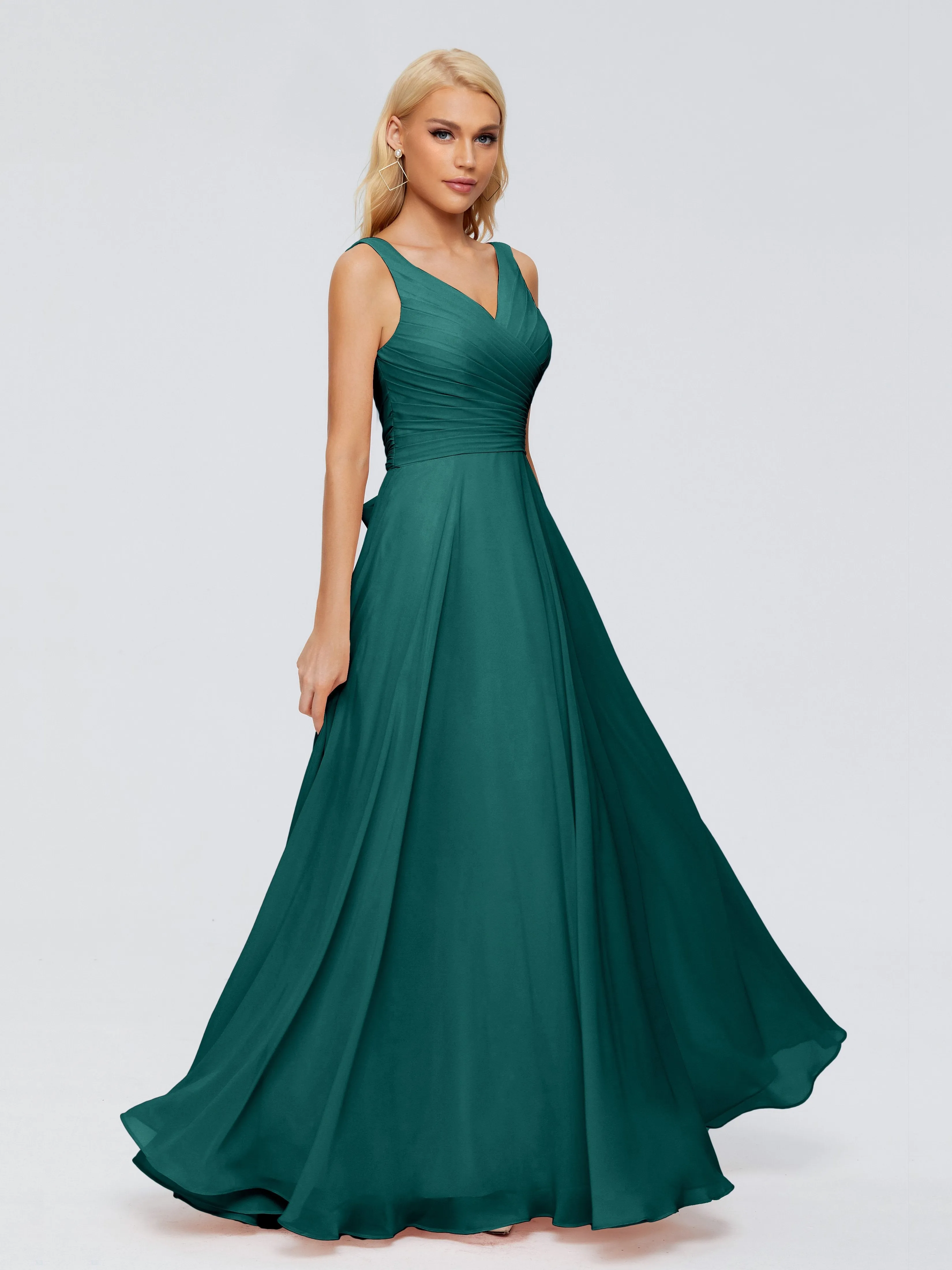 Bridesmaid Dresses Peacock Ryleigh Flowy Chiffon Bridesmaid Dresses With Bow