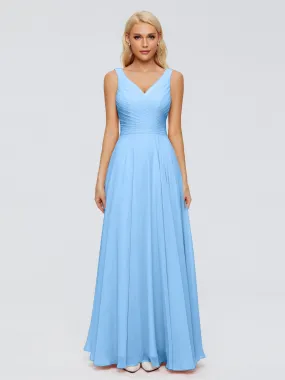 Bridesmaid Dresses Uk Blue Ryleigh Flowy Chiffon Bridesmaid Dresses With Bow