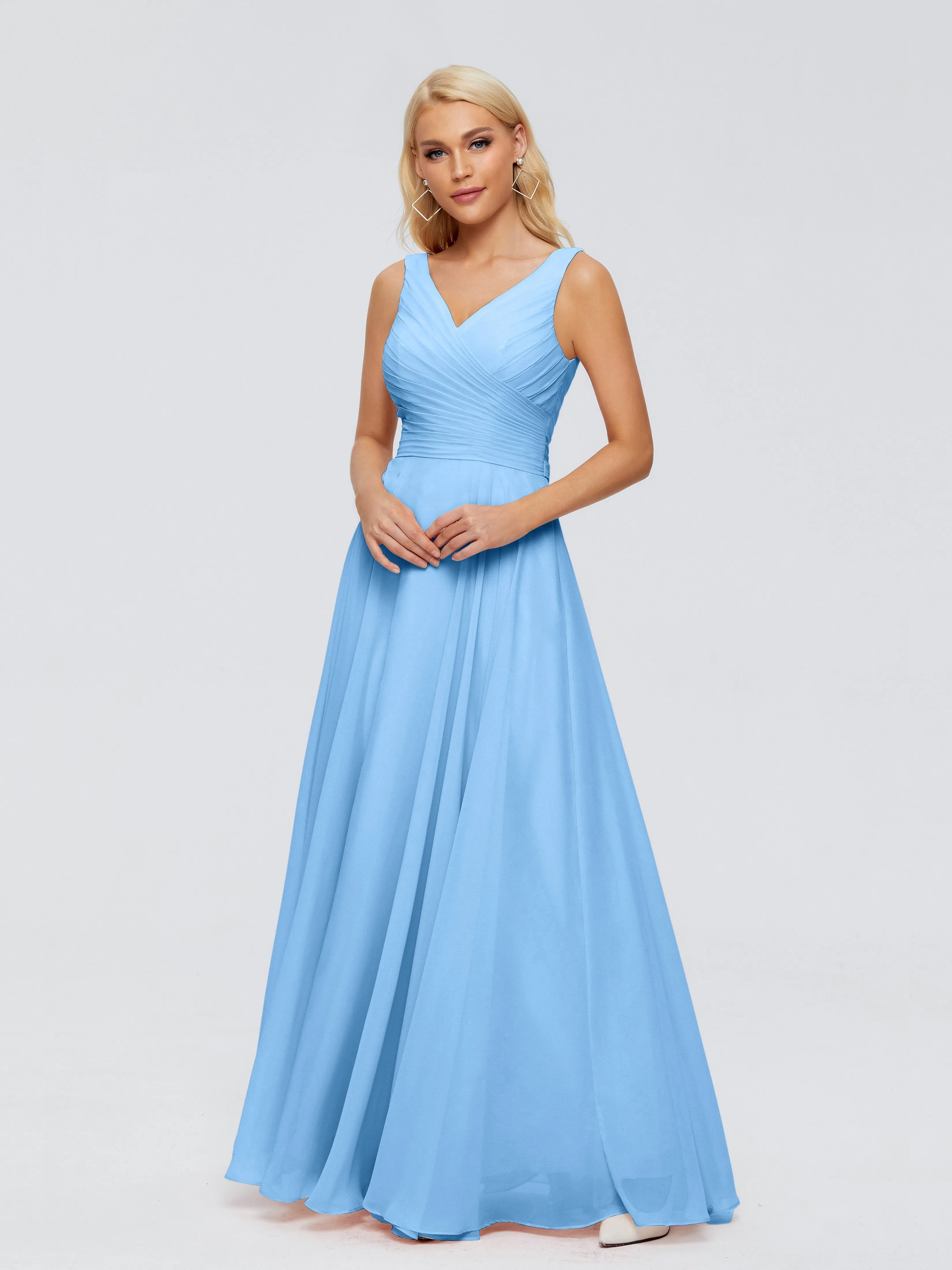 Bridesmaid Dresses Uk Blue Ryleigh Flowy Chiffon Bridesmaid Dresses With Bow