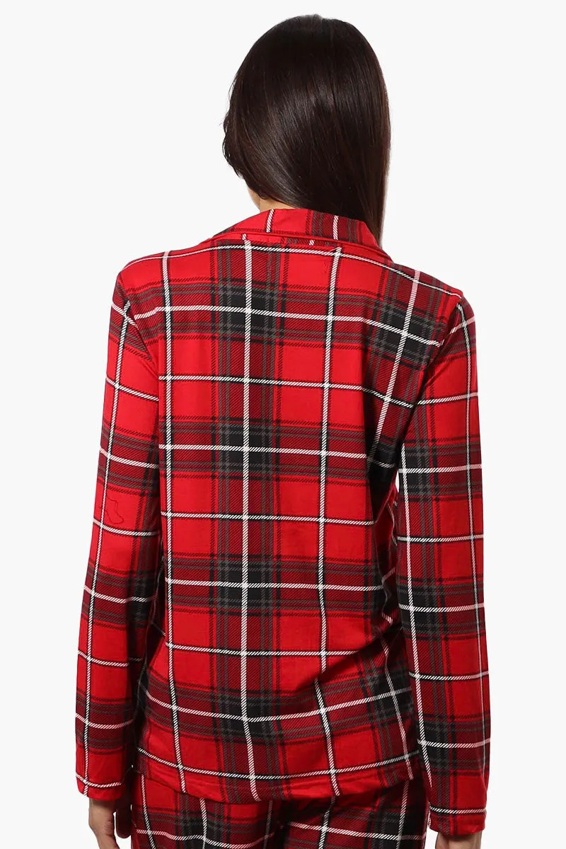 Canada Weather Gear Plaid Button Down Pajama Top - Red