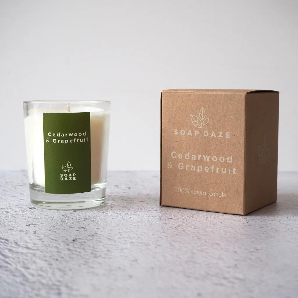 Cedarwood and Grapefruit boxed votive candle