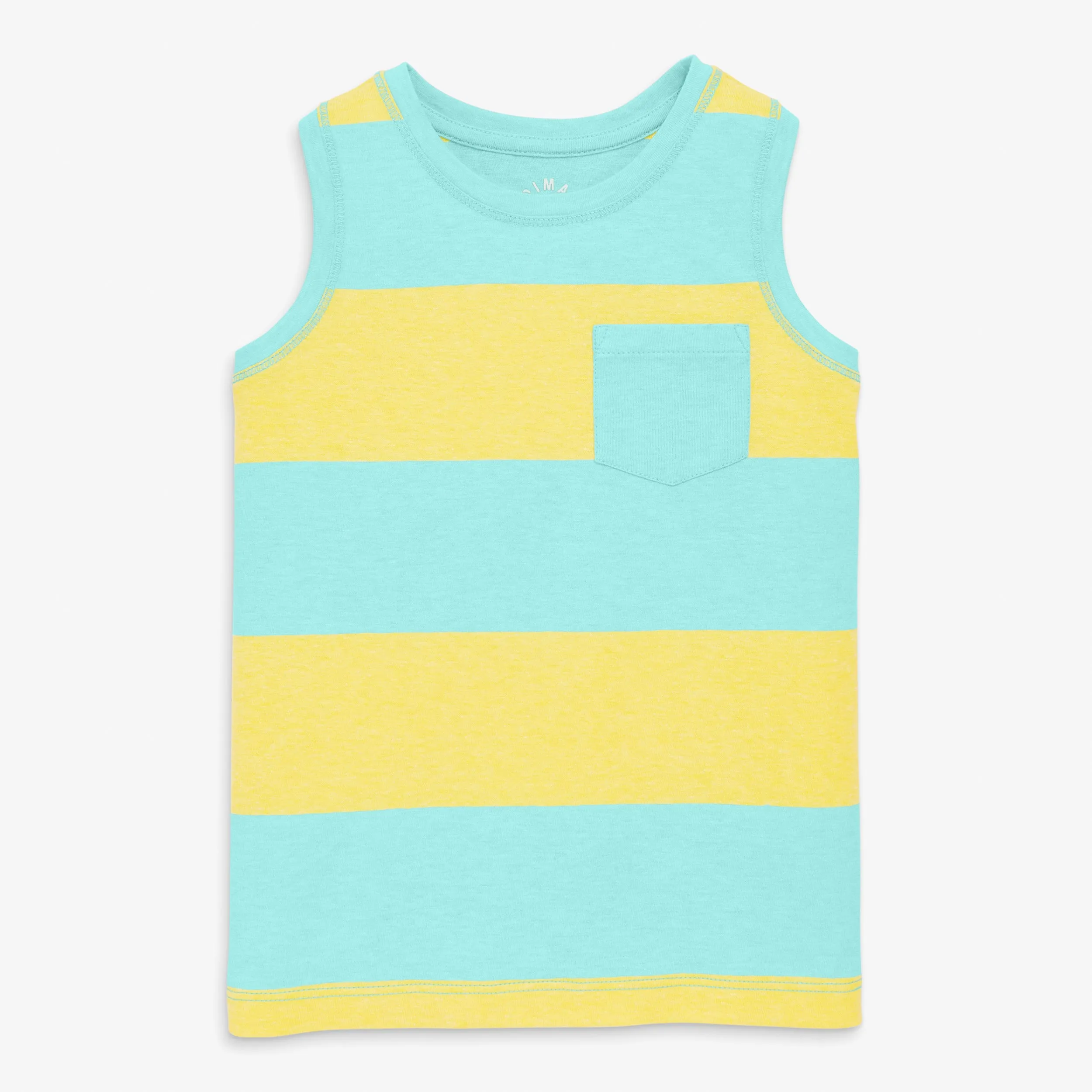 Clearance kids pocket tank in heathered stripe