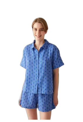 Comfortable Printed SS Shirt Pajamas Set for a Good Night's Sleep