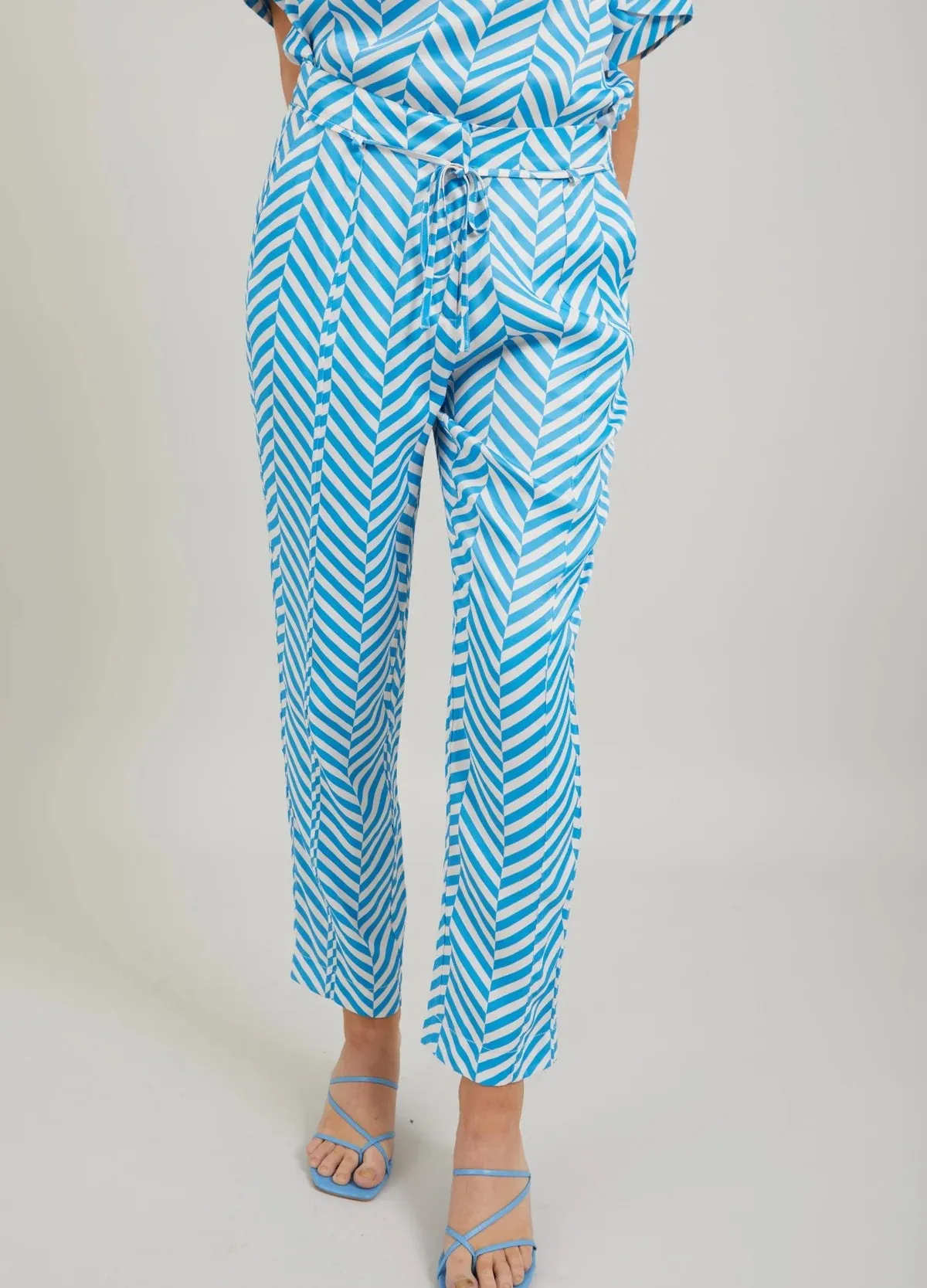 Coster Copenhagen Herringbone Print Trousers - Blue