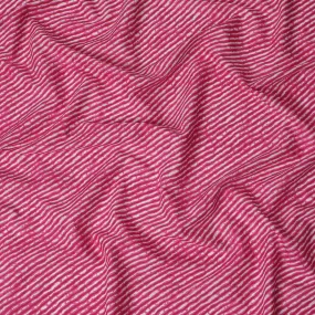 Cotton Lawn Fabric, 110 cm Width, White and Pink Stripe Design-D19968