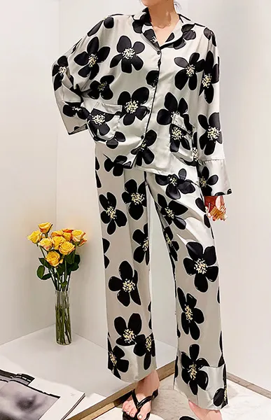 Faux Silk Flower Power Pajamas