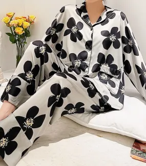 Faux Silk Flower Power Pajamas