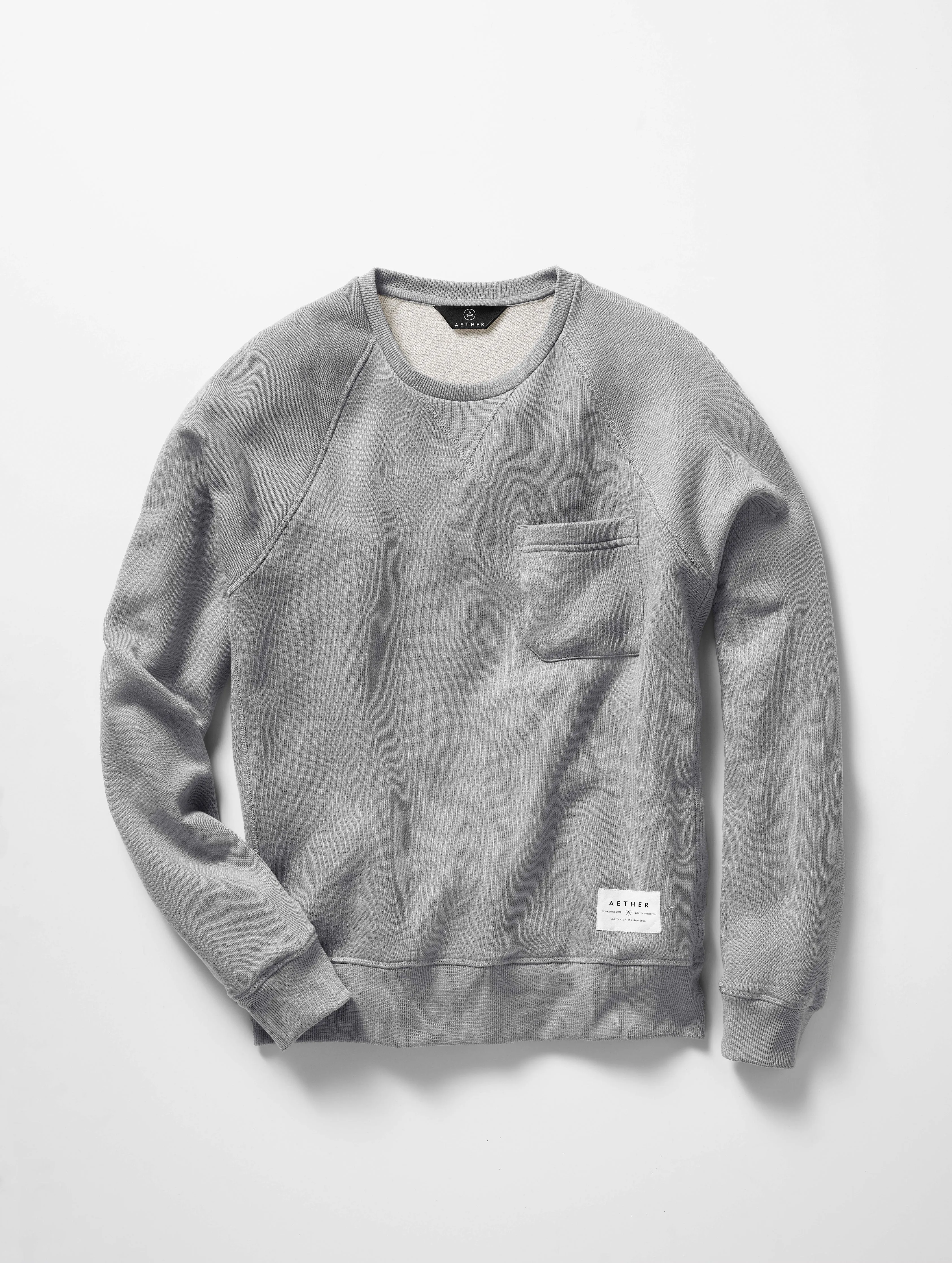 Foundation Pocket Crew - Light Heather Grey