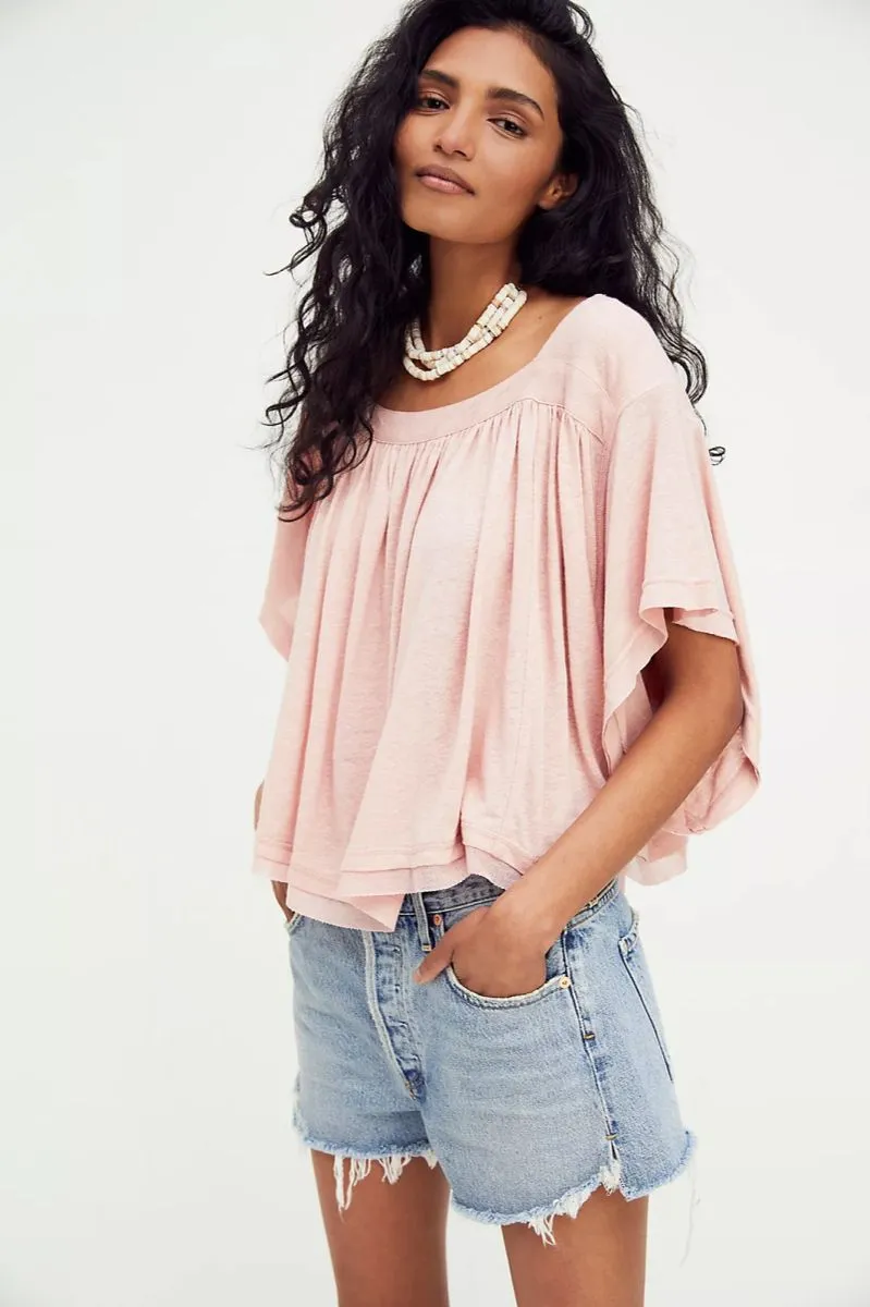 Free People Sunsetter Linen Blend Top