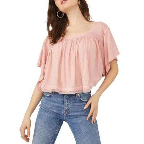 Free People Sunsetter Linen Blend Top