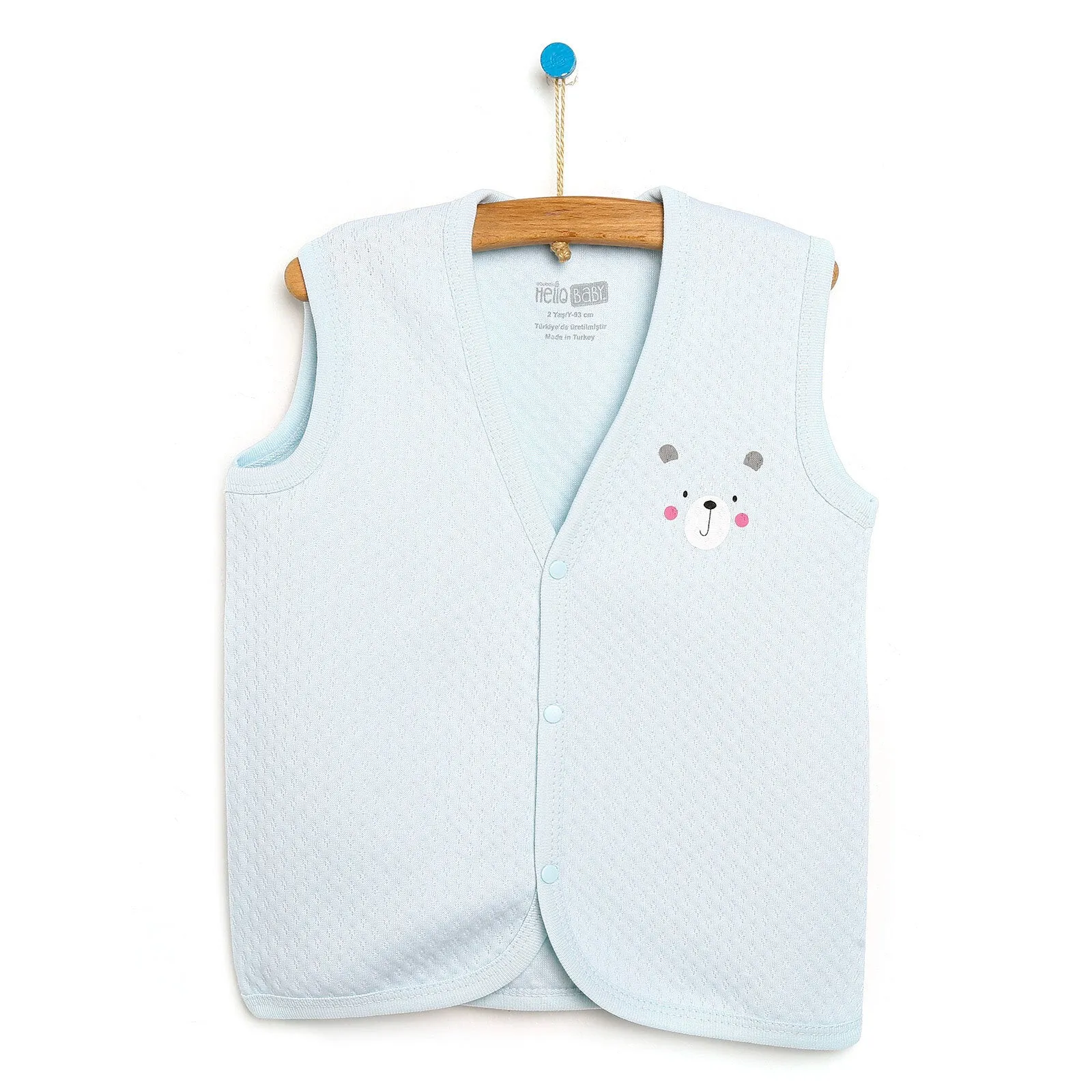 HelloBaby Basic Baby Boy Quilted Vest - Light Blue