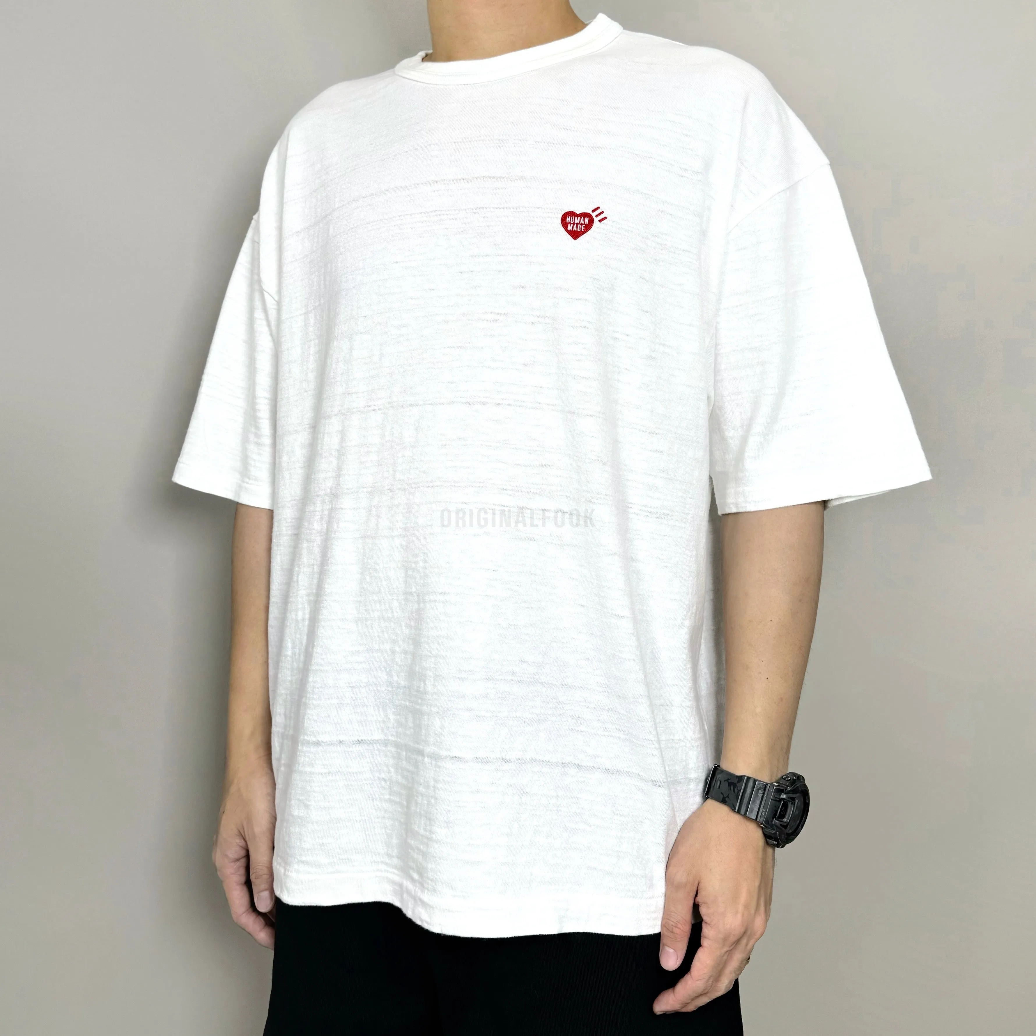 Human Made Heart Badge Slogan Tee White