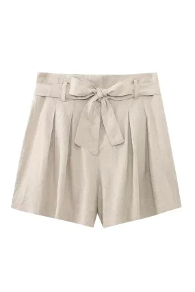 'Izel' High Waist Belted Comfy Thin Shorts