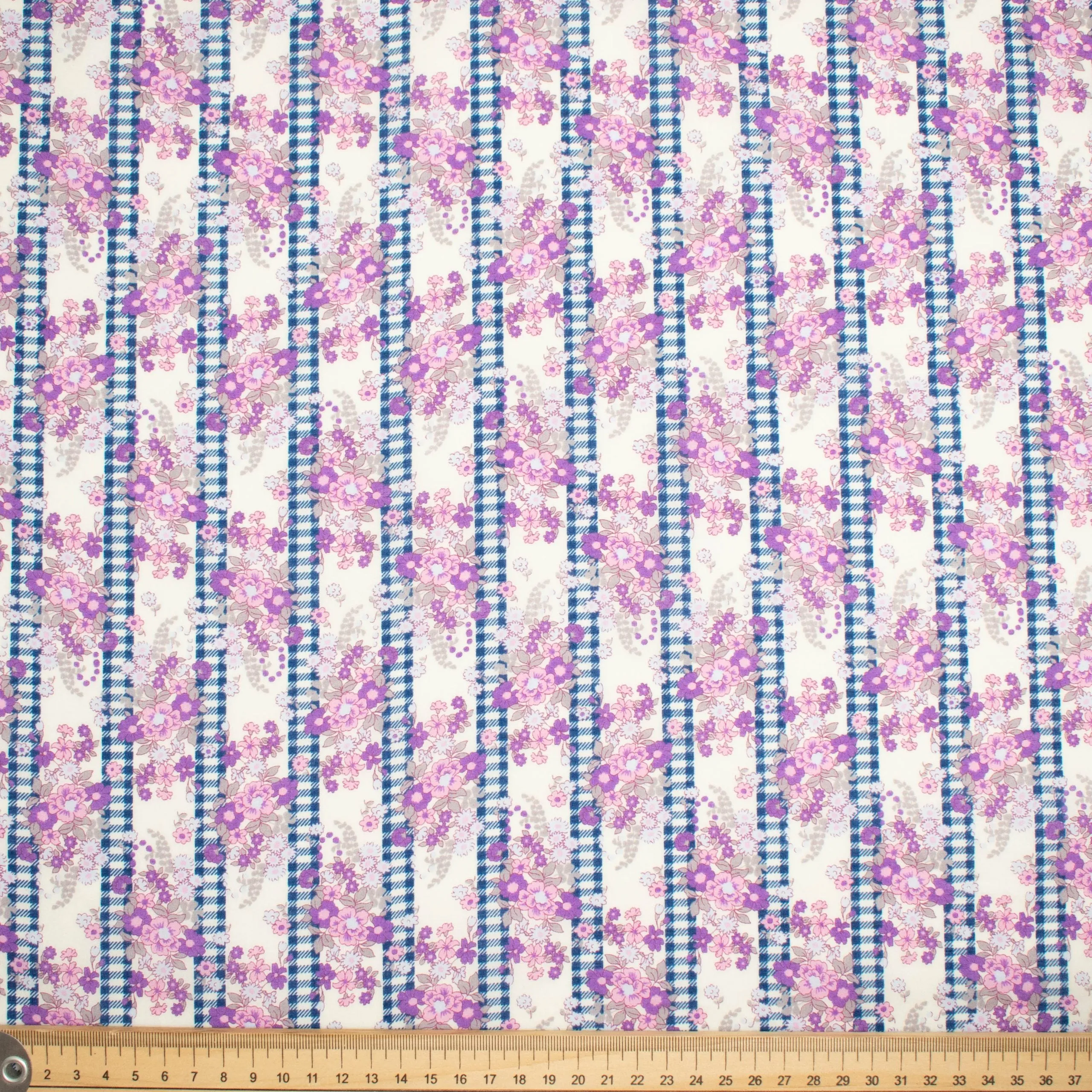 Japanese Pure Cotton Lawn Floral Stripe Prints Design-91