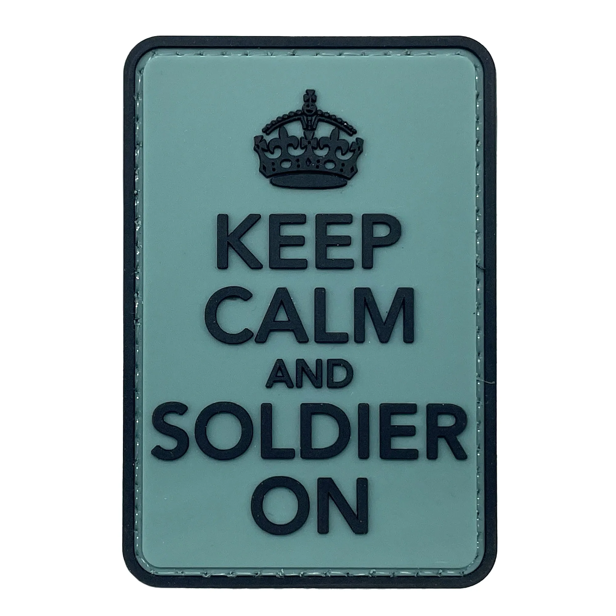 Keep Calm and Soldier On Patch Light Green