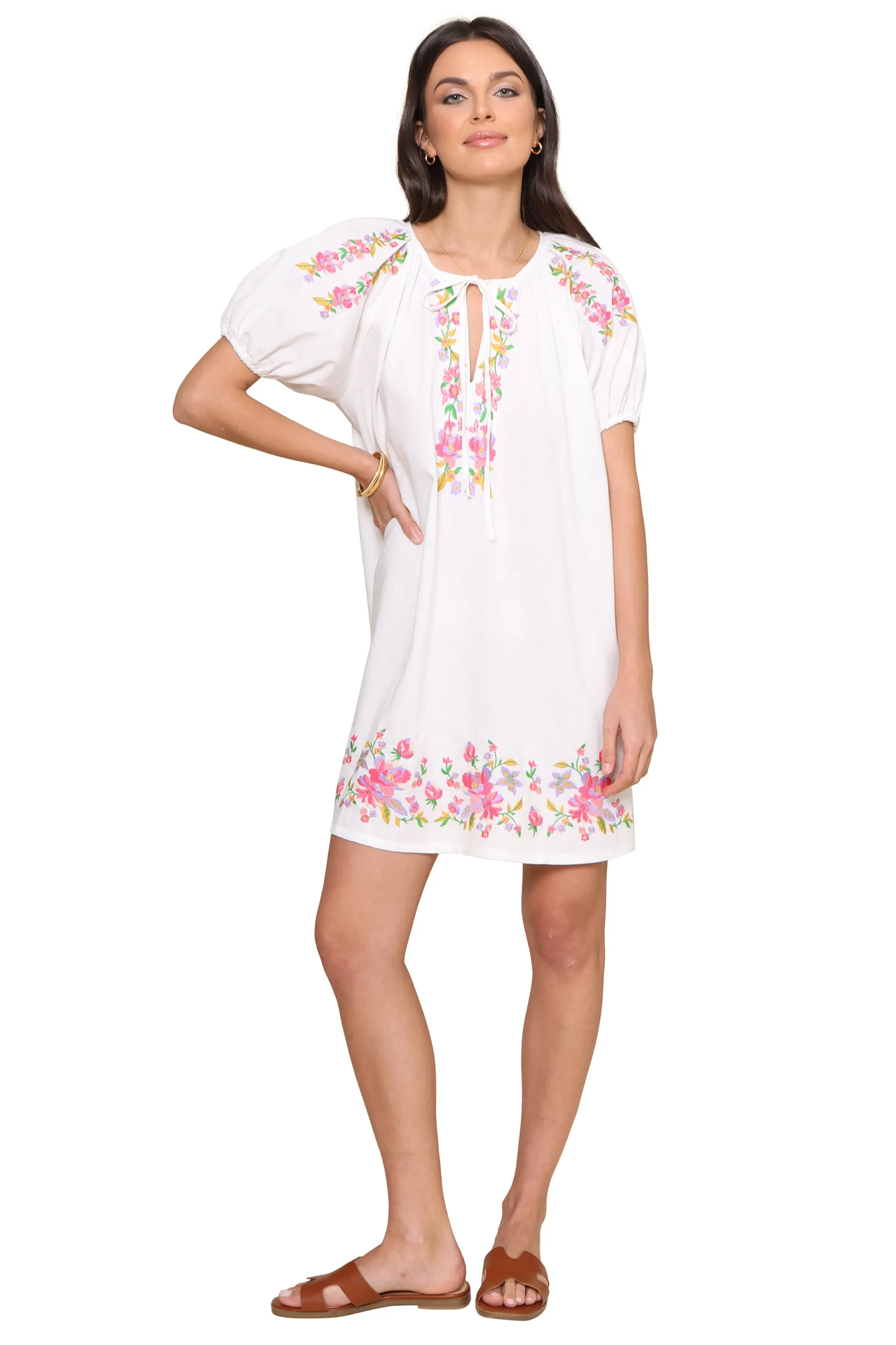 Lana Embroidered Mini Dress