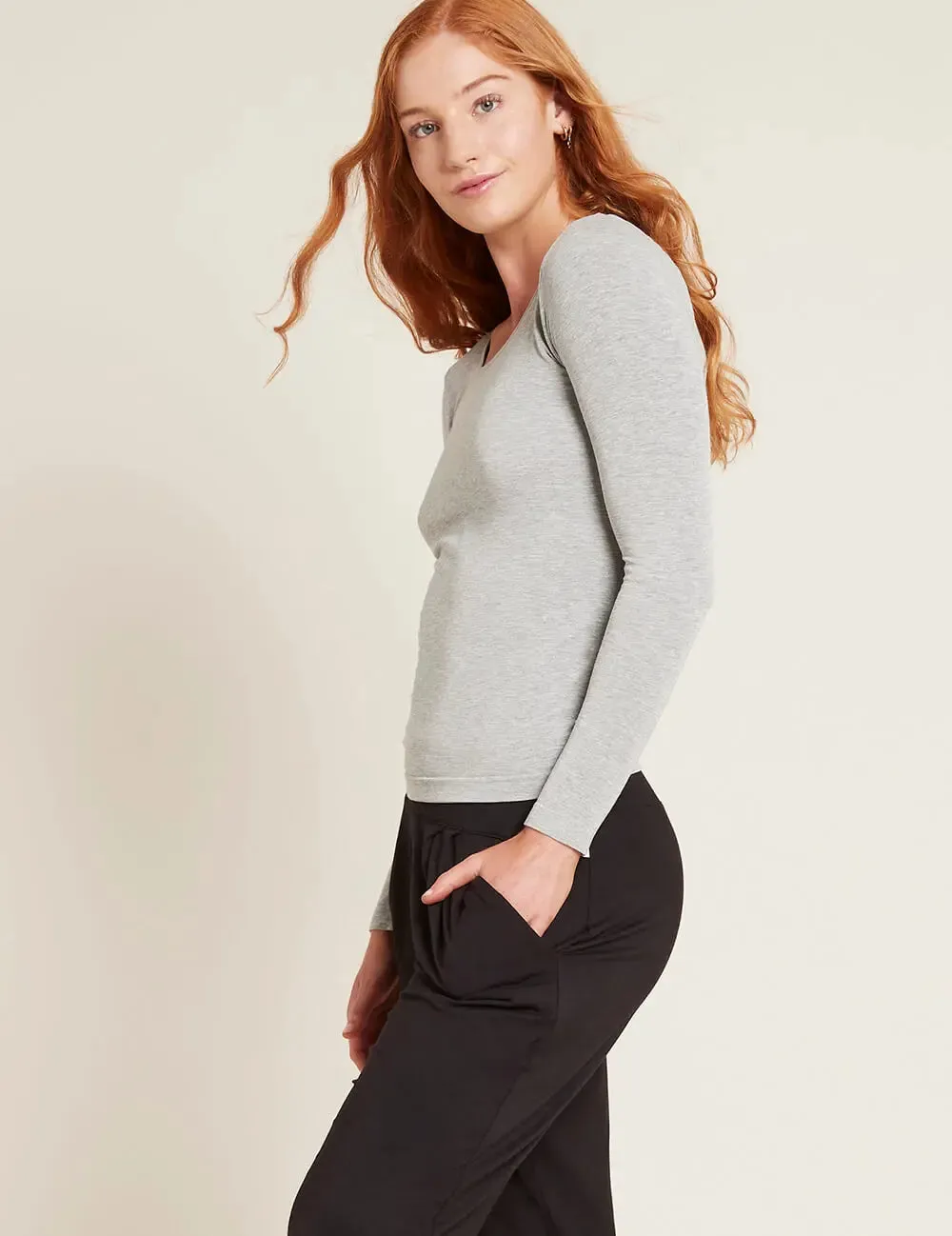 Light Grey Bamboo Women's Long Sleeve Top