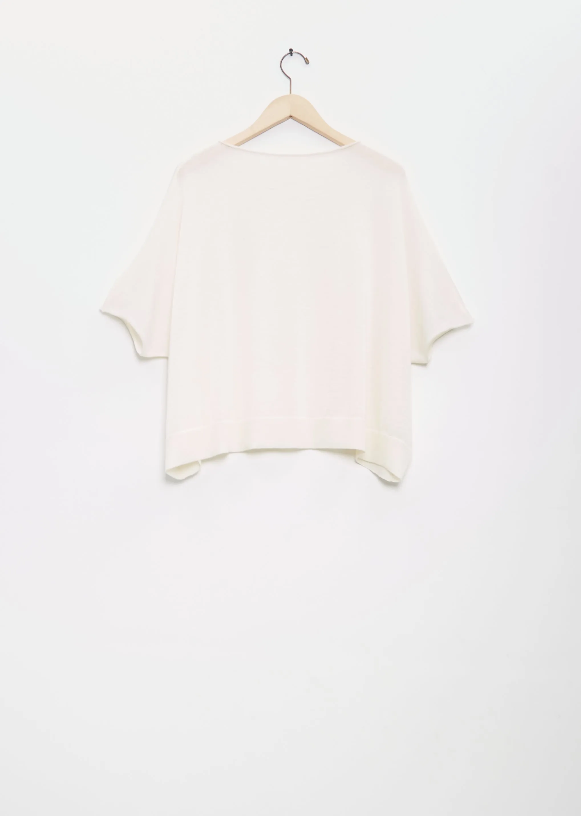 Linen Cashmere Easy T-Shirt Knitwear — White