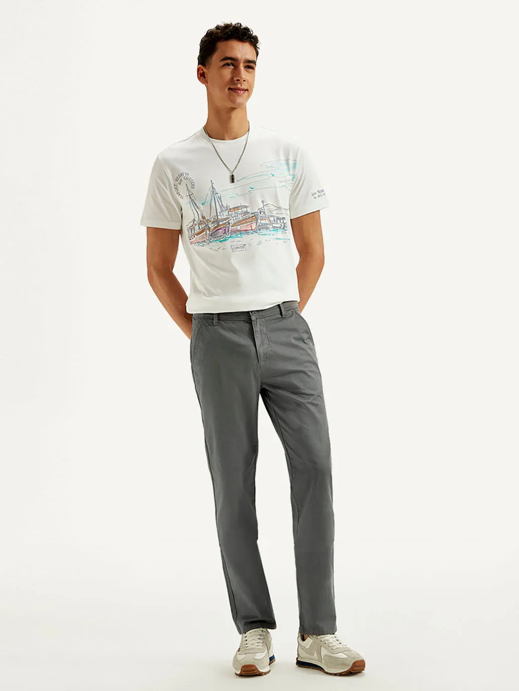 Men's Grey Relaxed Fit Trousers