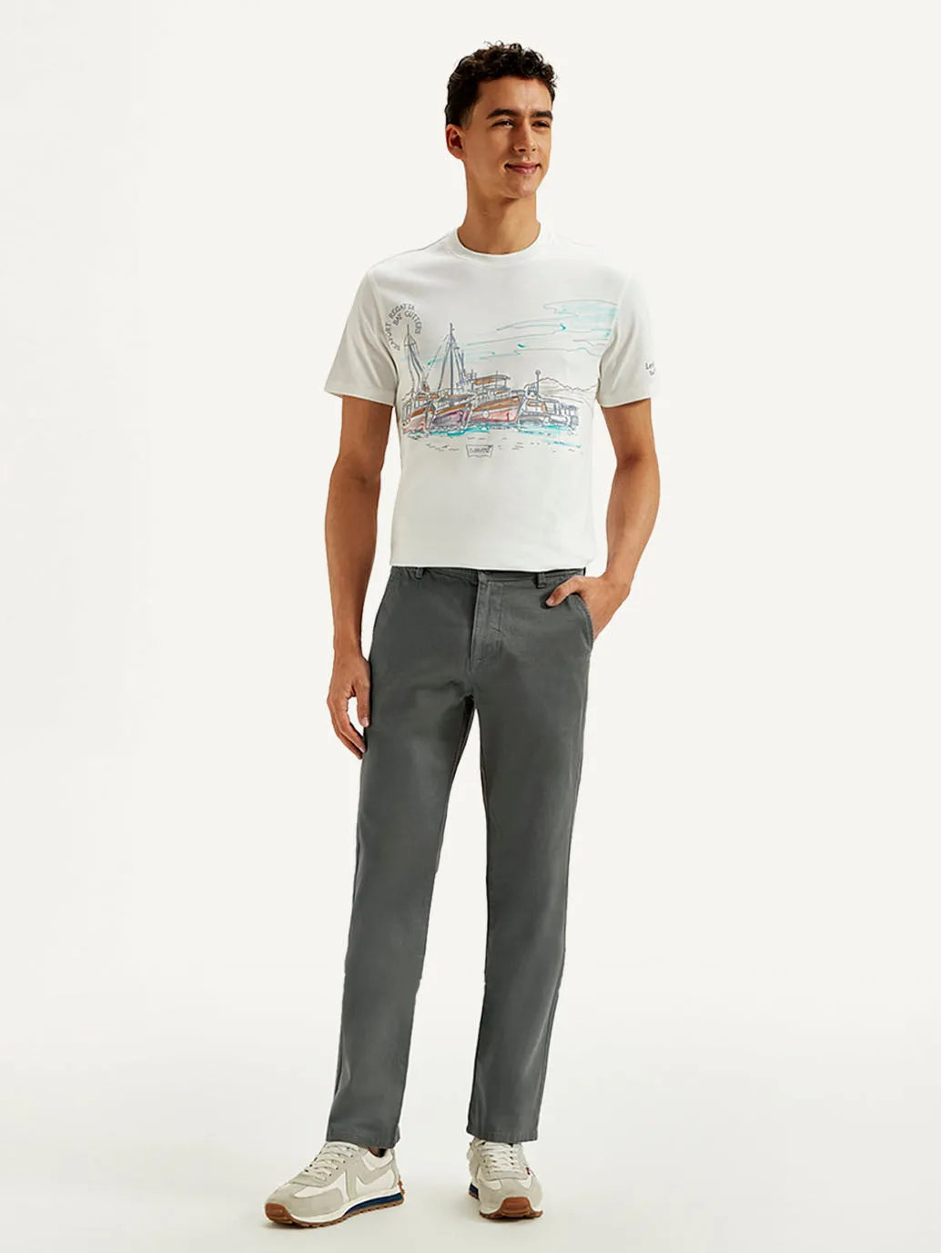 Men's Grey Relaxed Fit Trousers