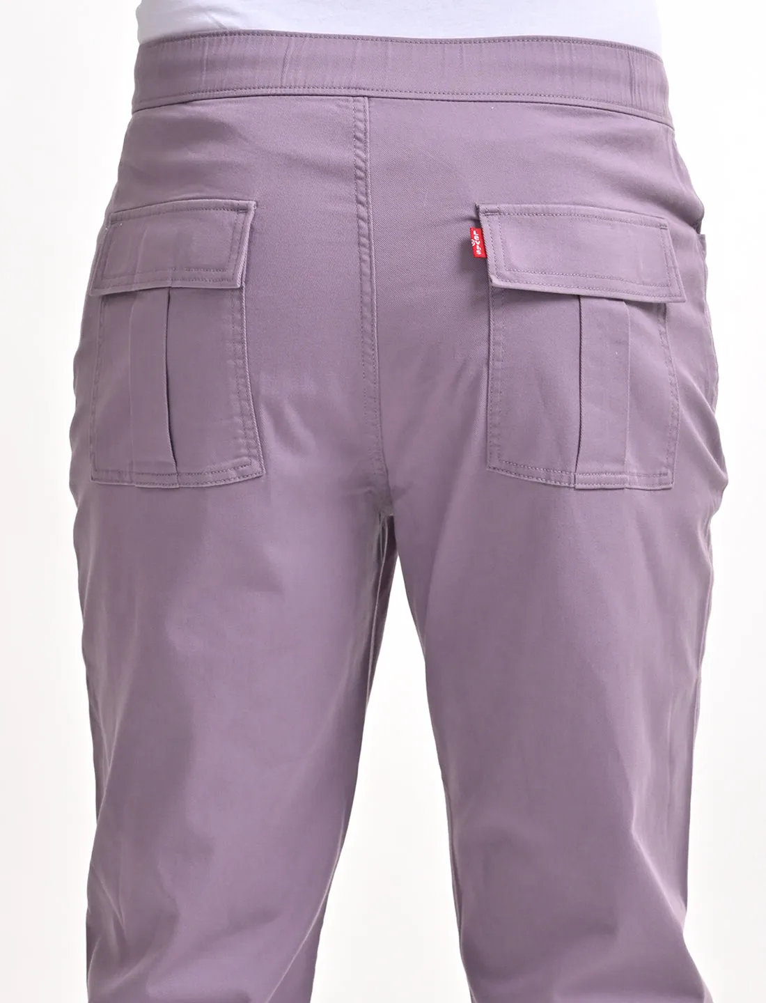 Men's Relaxed Fit Purple Jogger Cargos