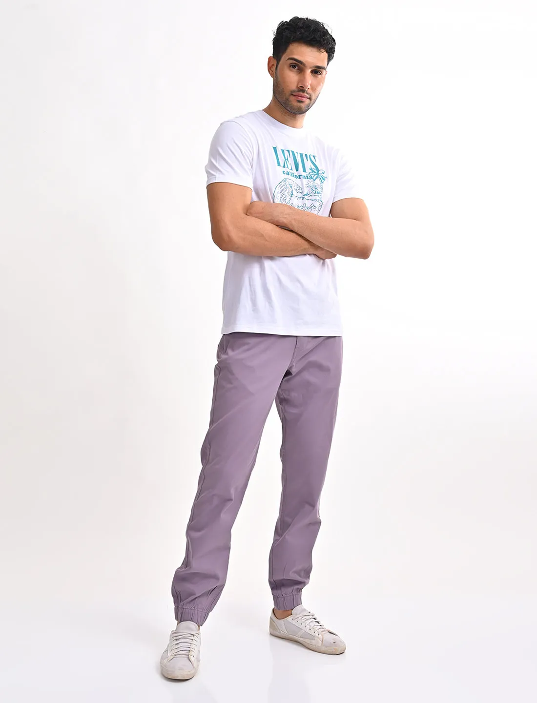 Men's Relaxed Fit Purple Jogger Cargos