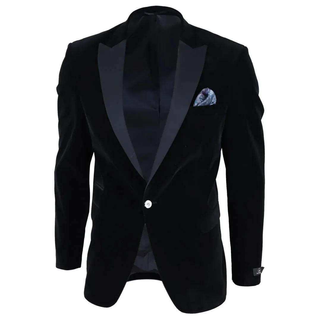 Men's Soft Velvet 1 Button Dinner Jacket Tuxedo Blazer