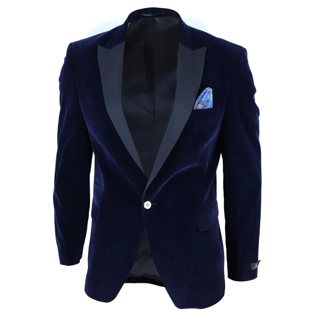 Men's Soft Velvet 1 Button Dinner Jacket Tuxedo Blazer