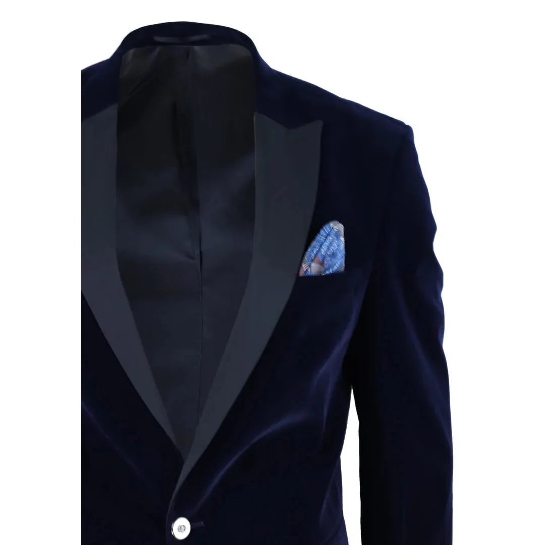 Men's Soft Velvet 1 Button Dinner Jacket Tuxedo Blazer