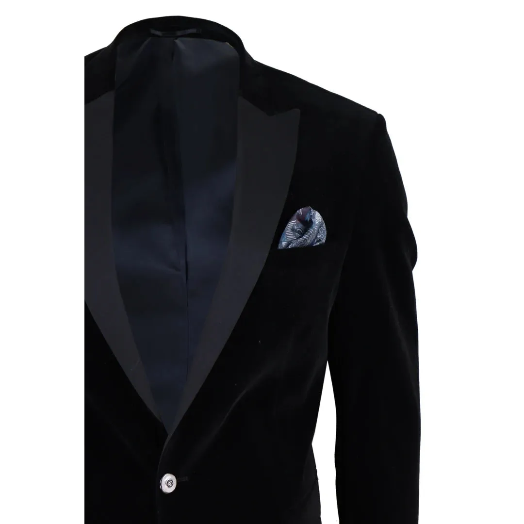 Men's Soft Velvet 1 Button Dinner Jacket Tuxedo Blazer