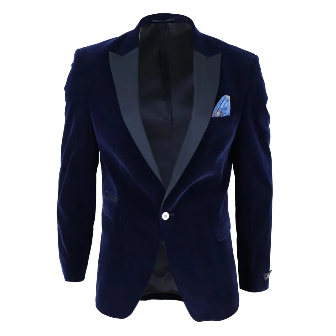 Men's Soft Velvet 1 Button Dinner Jacket Tuxedo Blazer