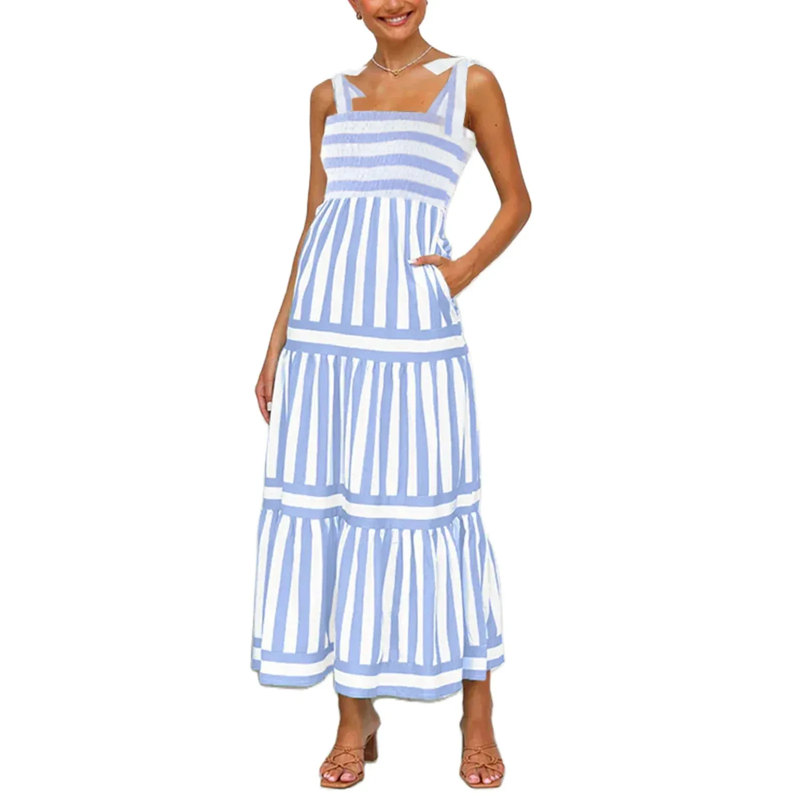 Naomi - Elegant Striped Summer Beach Dress for Women